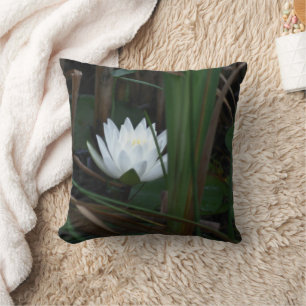 Glowing Lotus Water Lily Flower Cushion