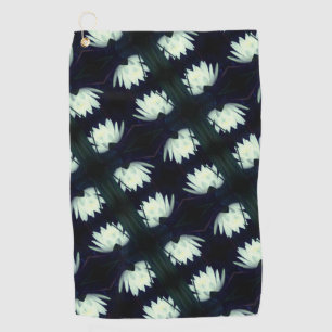 Glowing Lotus Water Lily Flower Pattern Golf Towel