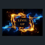 Glowing Magic Fire Portal Elemental Flame Border Poster<br><div class="desc">Open a spectacular gateway to another dimension right on your wall with this epic elemental poster. This horizontal artwork showcases a breathtaking, rectangular portal framed by violent, beautiful magical energy. A fierce clash of vibrant blue fire and intense orange flames meets in the middle, throwing brilliant sparks and embers into...</div>