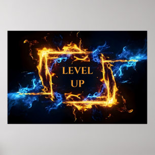 Glowing Magic Fire Portal Elemental Flame Border Poster