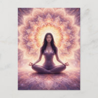 Glowing Mandala Meditation Woman Custom Name