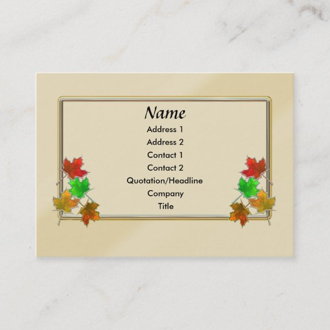 Glowing Maple Leaves Business Card (Front)