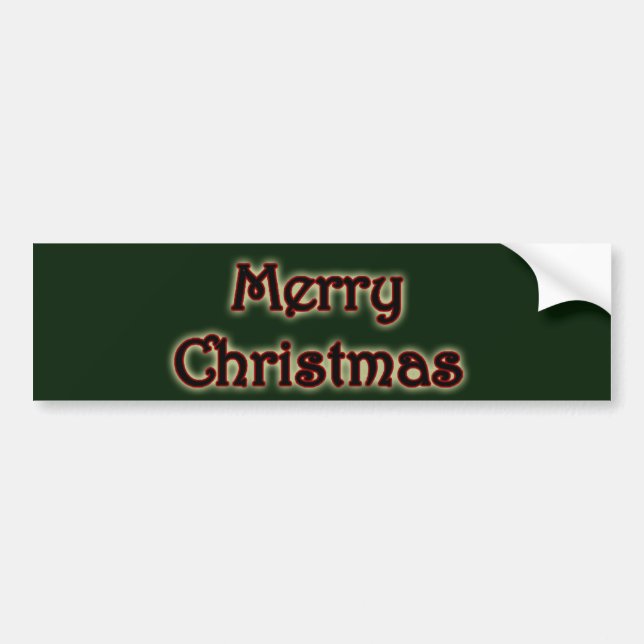 Glowing Merry Christmas Bumper Sticker (Front)