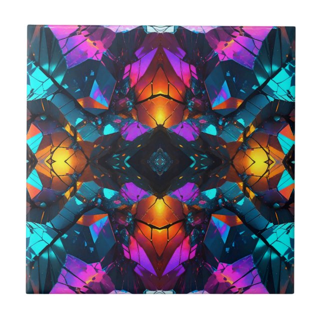 Glowing Mineral Rock Formations Tile (Front)