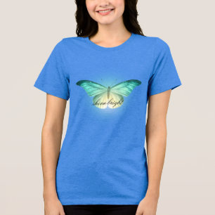 Glowing Mint Cream Butterfly Tri-Blend Shirt
