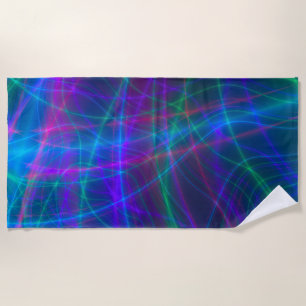 Glowing Multicolored Rays Beach Towel