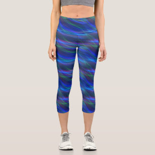Glowing Multicolored Rays Capri Leggings