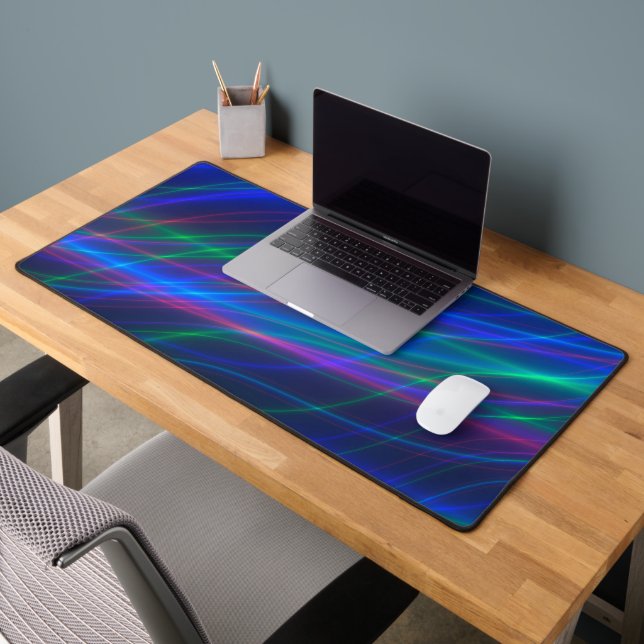 Glowing Multicolored Rays Desk Mat (Office 2)