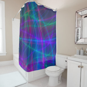 Glowing Multicolored Rays Shower Curtain