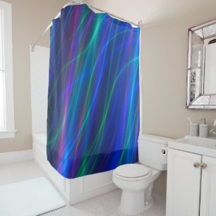 Glowing Multicolored Rays Shower Curtain