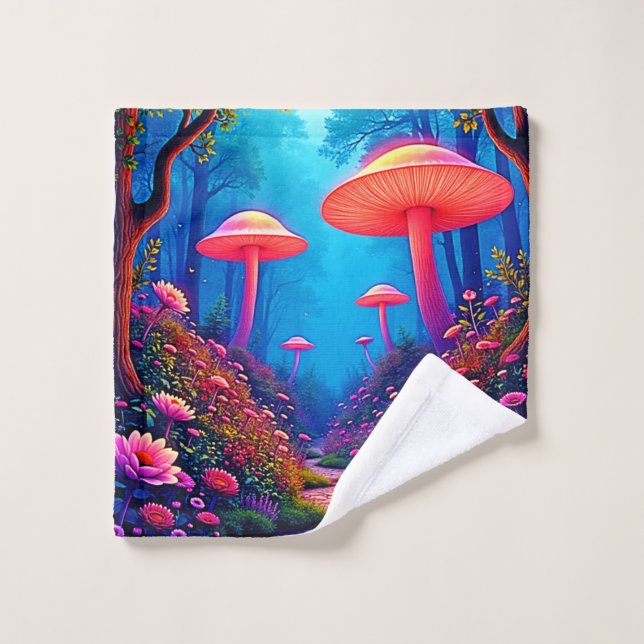 Glowing Mushroom Magic Bath Towel Set (Wash Cloth)