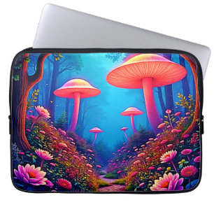 Glowing Mushroom Magic Laptop Sleeve