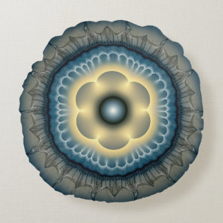 Glowing mystical ornament round cushion
