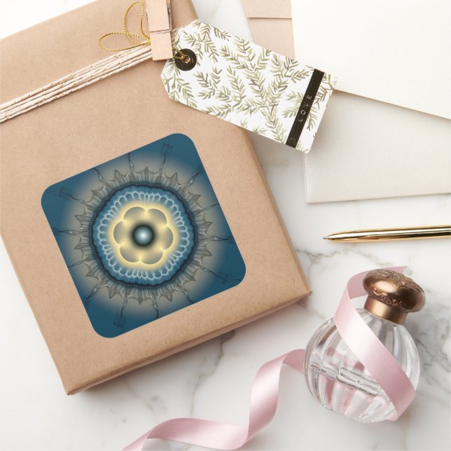 Glowing mystical ornament square sticker (Gifting)