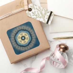 Glowing mystical ornament square sticker