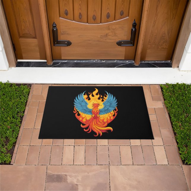 Glowing mythological Fantasy Phoenix Bird Doormat (Outdoor)