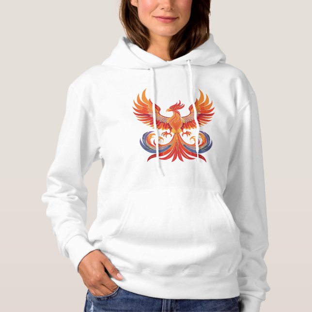 Glowing mythological Fantasy Phoenix Bird Hoodie (Front)