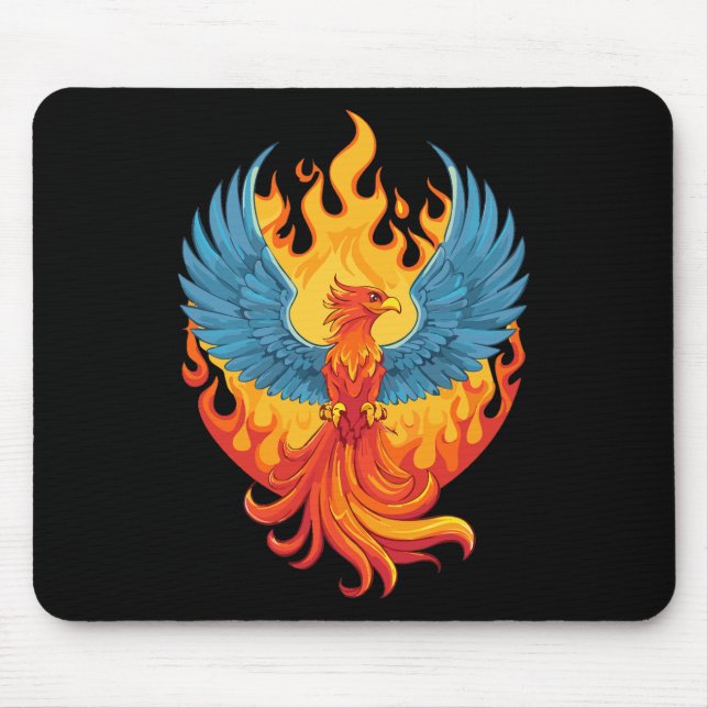 Glowing mythological Fantasy Phoenix Bird Mouse Pad (Front)