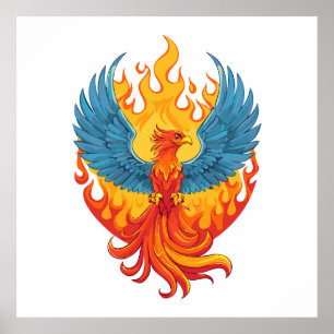 Glowing mythological Fantasy Phoenix Bird Poster