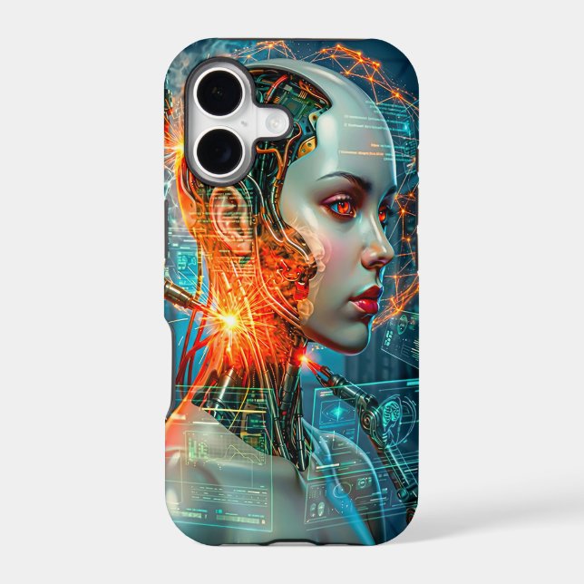 Glowing Neon Cyborg Biomechanical Tech Sci-Fi (Back)