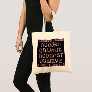 Glowing Neon Font Tote Bag