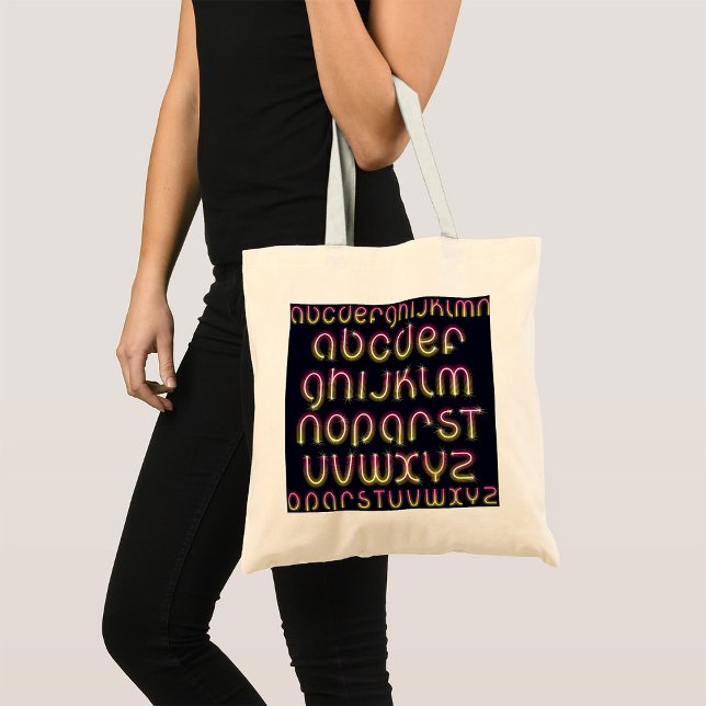 Glowing Neon Font Tote Bag (Creator Uploaded)