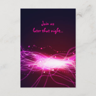 Glowing Neon Star Bat Mitzvah Reception Party Card