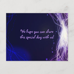 Glowing Neon Stars Bat Mitzvah  REPLY Card