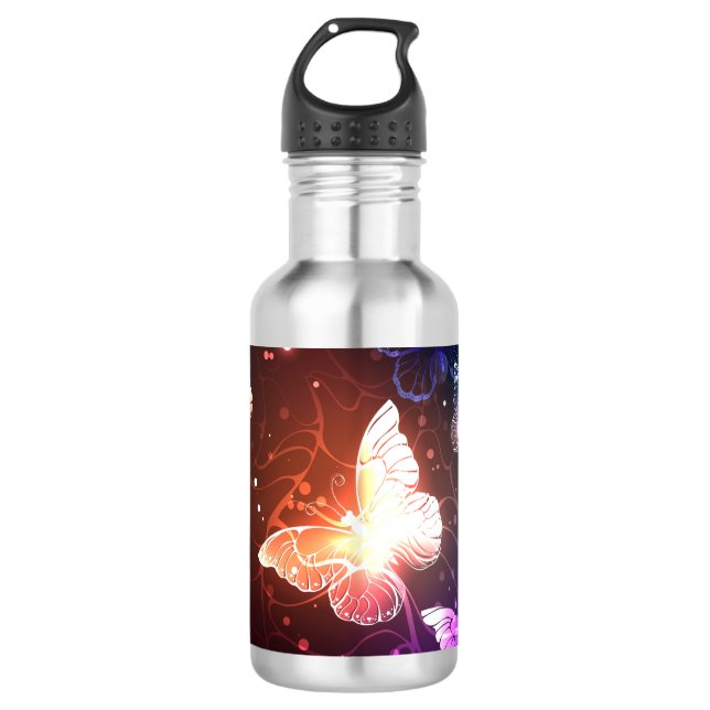Glowing Night Butterflies 532 Ml Water Bottle (Front)