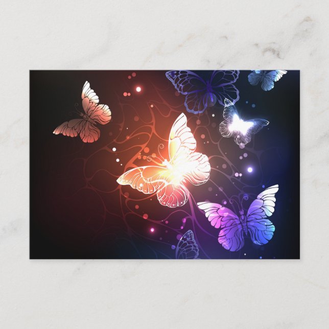 Glowing Night Butterflies Advice Card (Front)