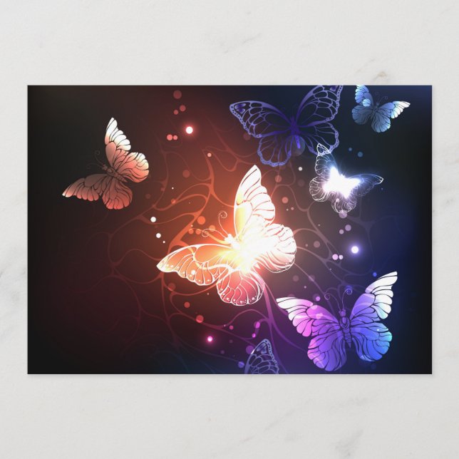 Glowing Night Butterflies Advice Card (Front)