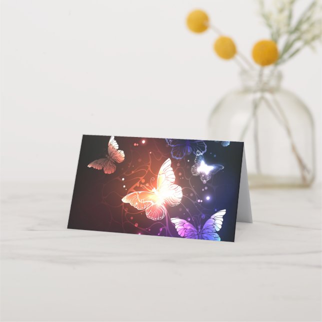 Glowing Night Butterflies Appointment Card (Front)
