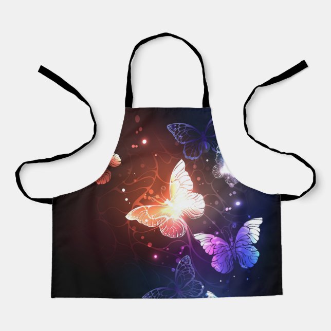Glowing Night Butterflies Apron (Front)