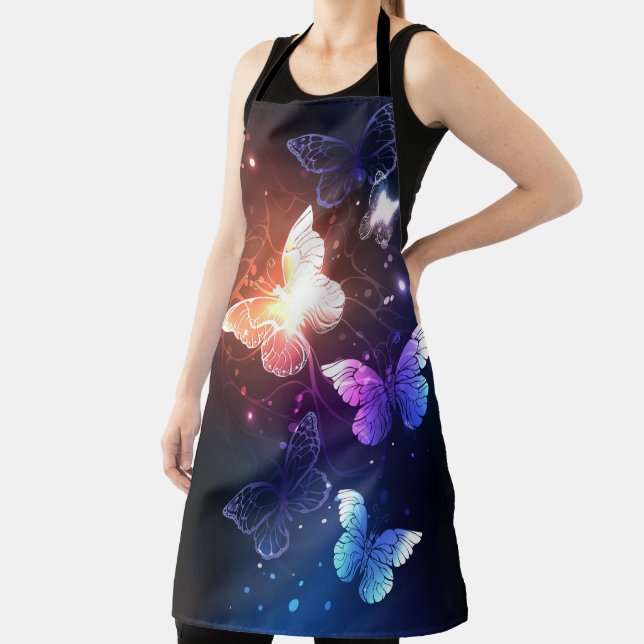 Glowing Night Butterflies Apron (Insitu)