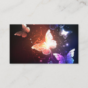 Glowing Night Butterflies Calling Card