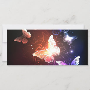 Glowing Night Butterflies Card