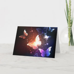 Glowing Night Butterflies Card