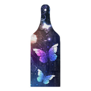 Glowing Night Butterflies Cutting Board