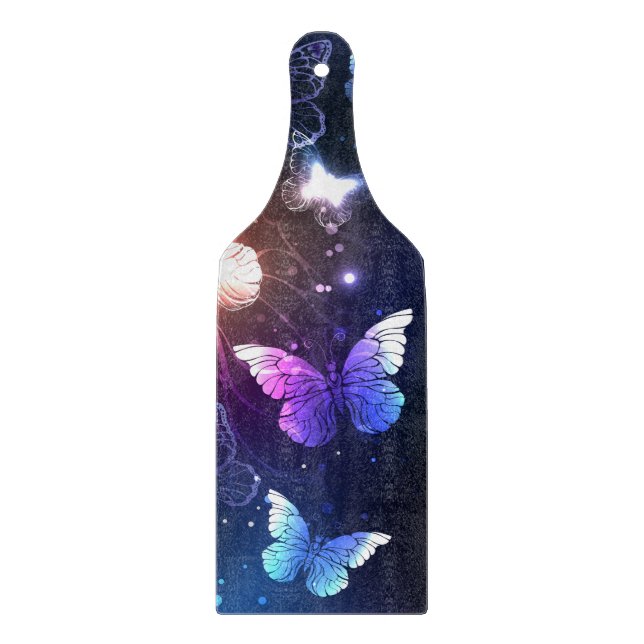 Glowing Night Butterflies Cutting Board (Front)