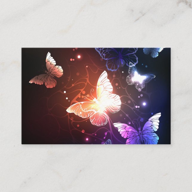 Glowing Night Butterflies Discount Card (Front)