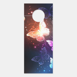 Glowing Night Butterflies Door Hanger