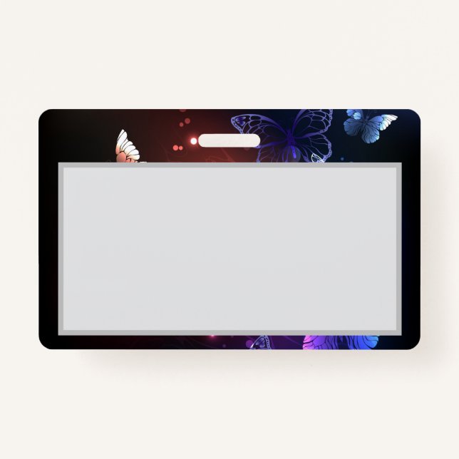Glowing Night Butterflies ID Badge (Front)