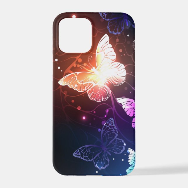 Glowing Night Butterflies iPhone Case (Back)