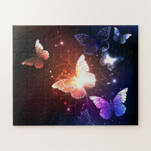 Glowing Night Butterflies Jigsaw Puzzle