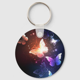 Glowing Night Butterflies Key Ring