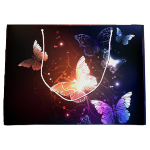 Glowing Night Butterflies Large Gift Bag