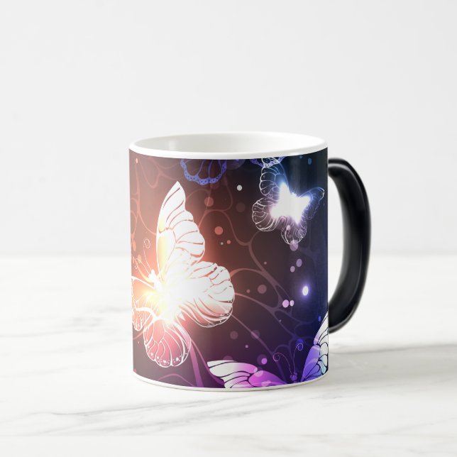 Glowing Night Butterflies Magic Mug (Front Right)