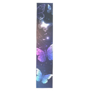 Glowing Night Butterflies Medium Table Runner
