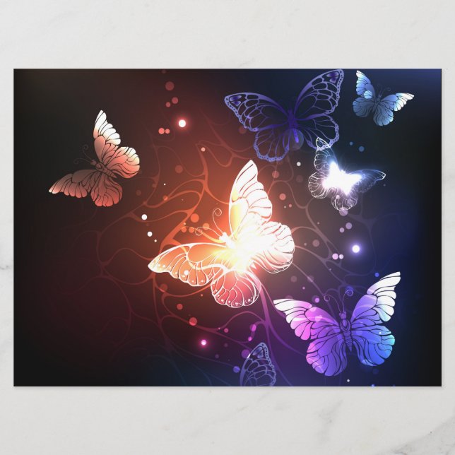 Glowing Night Butterflies Menu (Front)