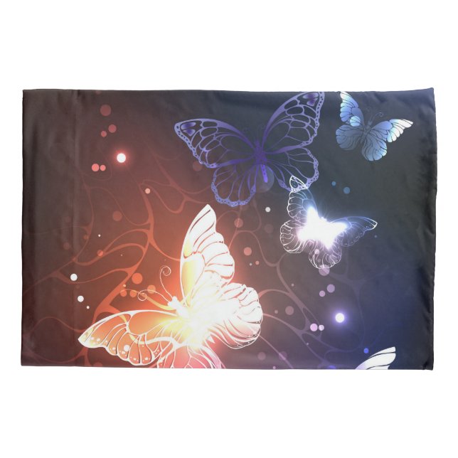 Glowing Night Butterflies Pillowcase (Back)